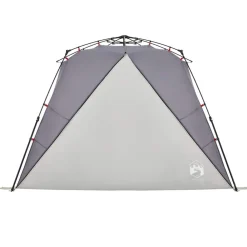 vidaXL Tienda de playa 4 personas impermeable apertura rápida Gris New