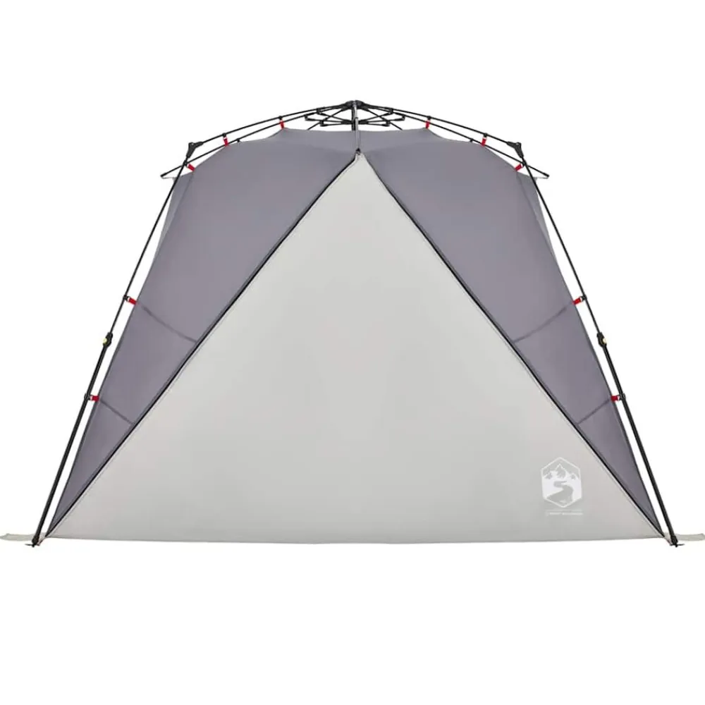 vidaXL Tienda de playa 4 personas impermeable apertura rápida Gris New