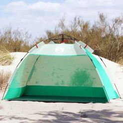 vidaXL Tienda de playa 2 personas impermeable apertura rápida Verde Online