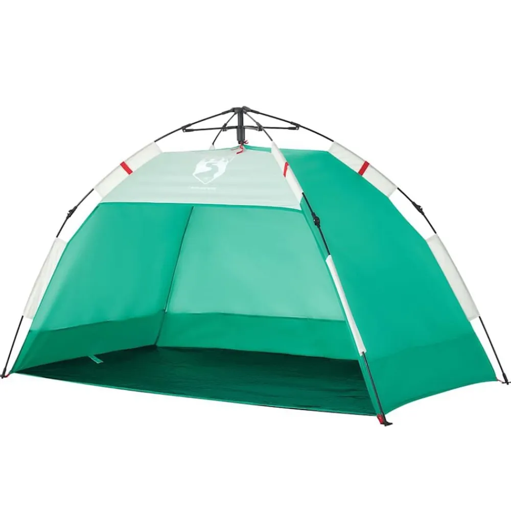 vidaXL Tienda de playa 2 personas impermeable apertura rápida Verde Online