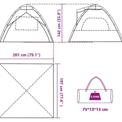 vidaXL Tienda de playa 3 personas impermeable apertura rápida verde Verde mar Clearance