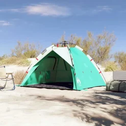 vidaXL Tienda de playa 3 personas impermeable apertura rápida verde Verde mar Clearance