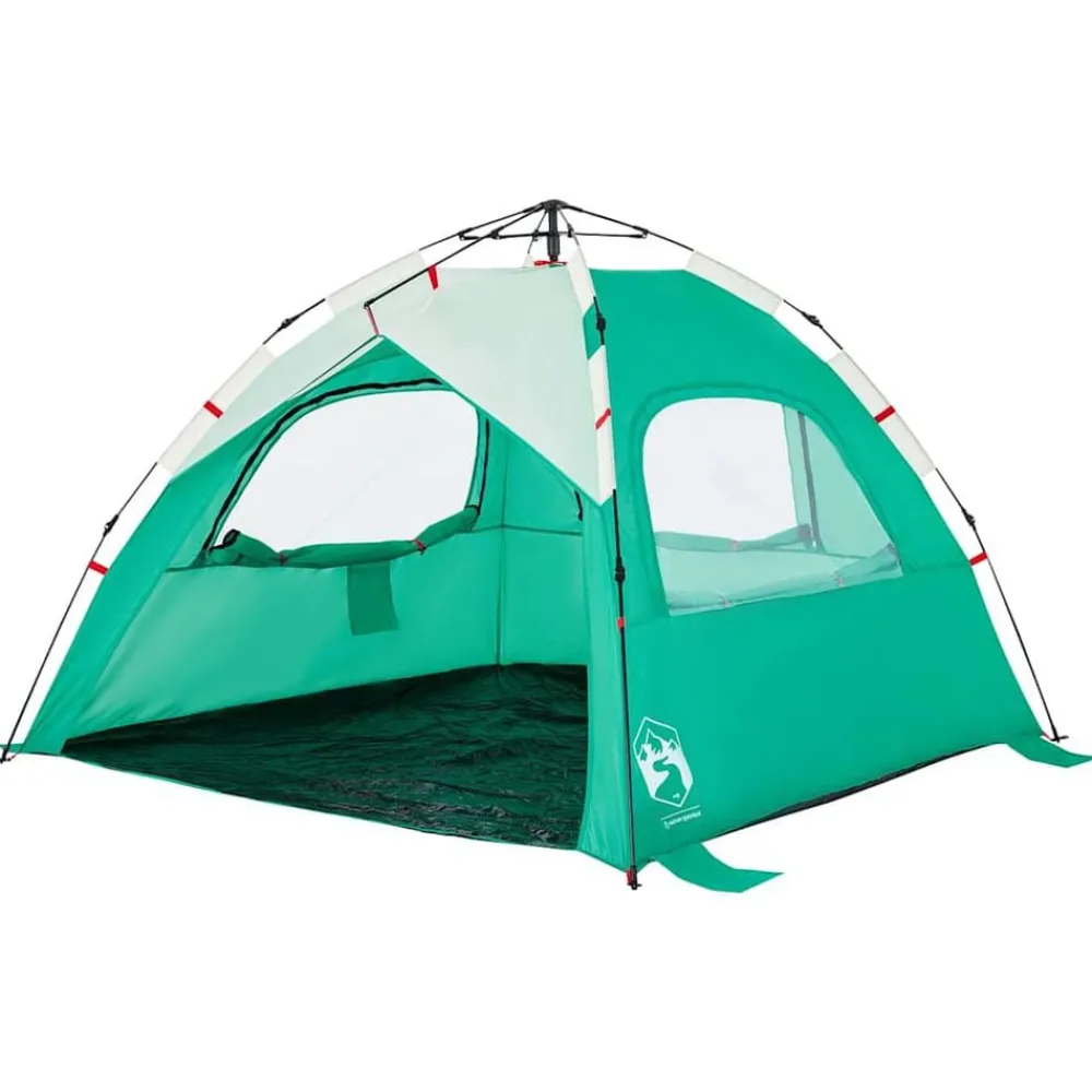vidaXL Tienda de playa 3 personas impermeable apertura rápida verde Verde mar Clearance