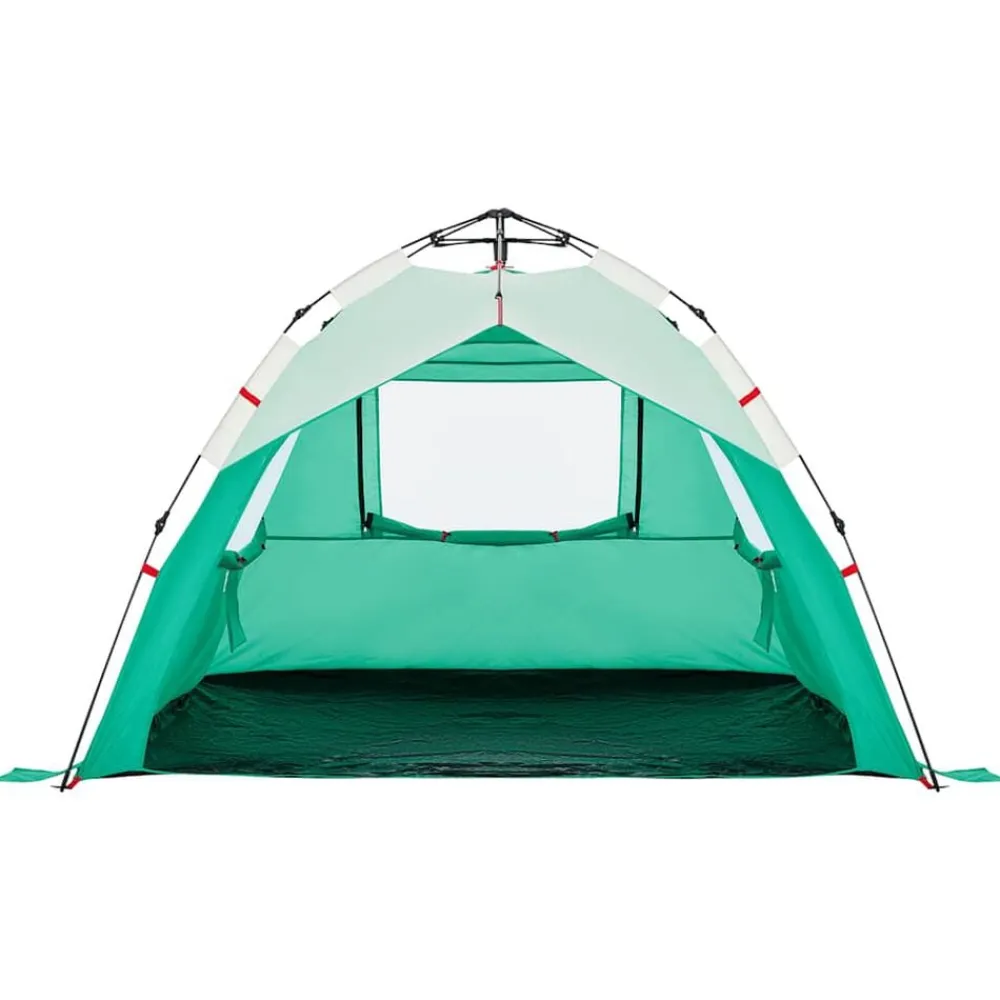 vidaXL Tienda de playa 3 personas impermeable apertura rápida verde Verde mar Clearance