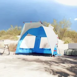 vidaXL Tienda de playa 2 personas impermeable apertura rápida azul Azul celeste Clearance