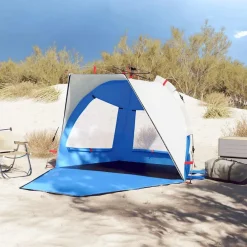 vidaXL Tienda de playa 2 personas impermeable apertura rápida azul Azul celeste