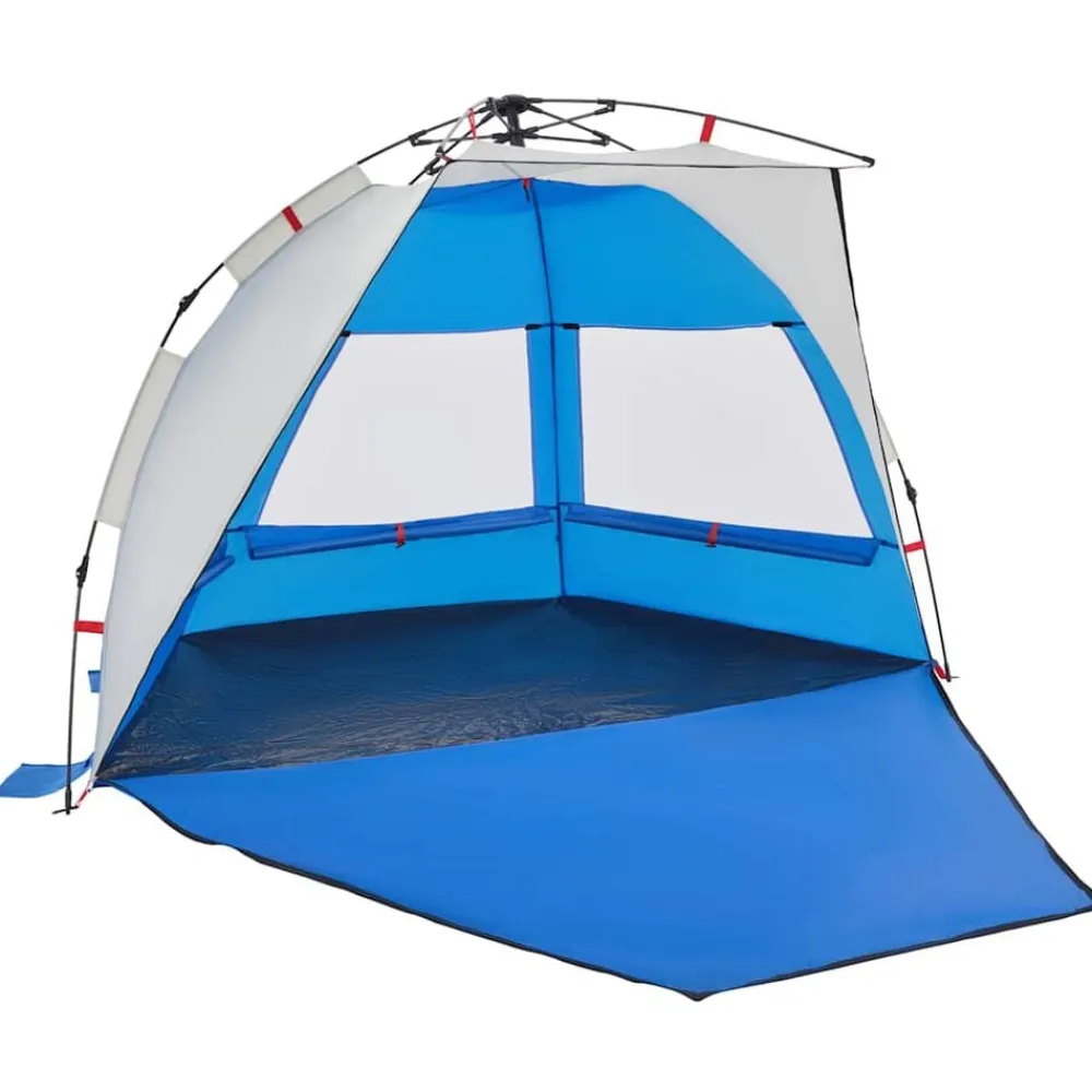 vidaXL Tienda de playa 2 personas impermeable apertura rápida azul Azul celeste