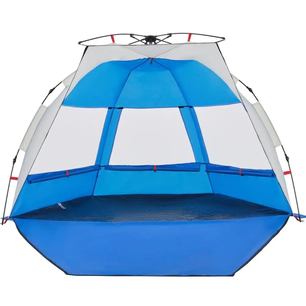 vidaXL Tienda de playa 2 personas impermeable apertura rápida azul Azul celeste