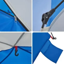 vidaXL Tienda de playa 4 personas impermeable apertura rápida azul Azul celeste Clearance