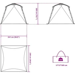 vidaXL Tienda de playa 4 personas impermeable apertura rápida azul Azul celeste Clearance