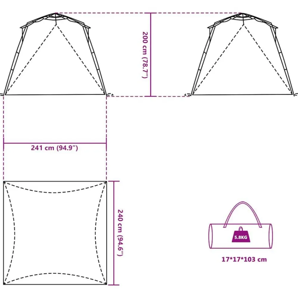 vidaXL Tienda de playa 4 personas impermeable apertura rápida azul Azul celeste Clearance