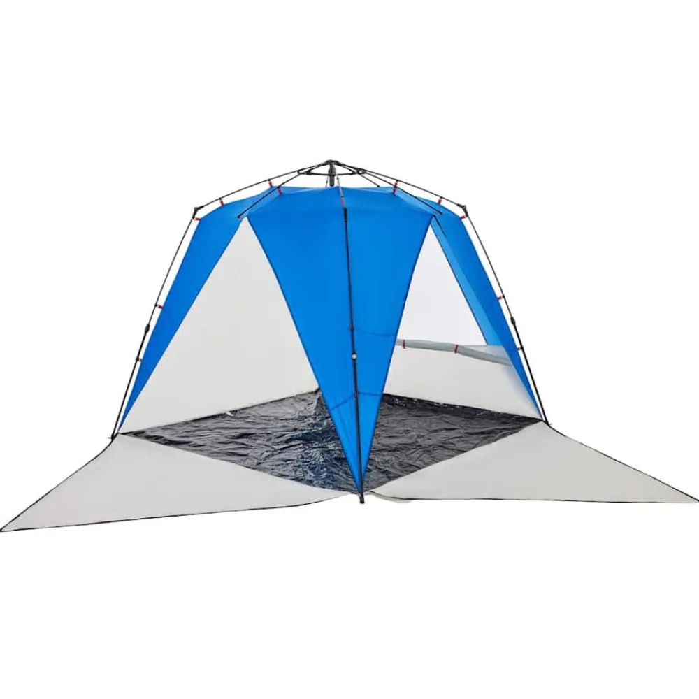 vidaXL Tienda de playa 4 personas impermeable apertura rápida azul Azul celeste Clearance