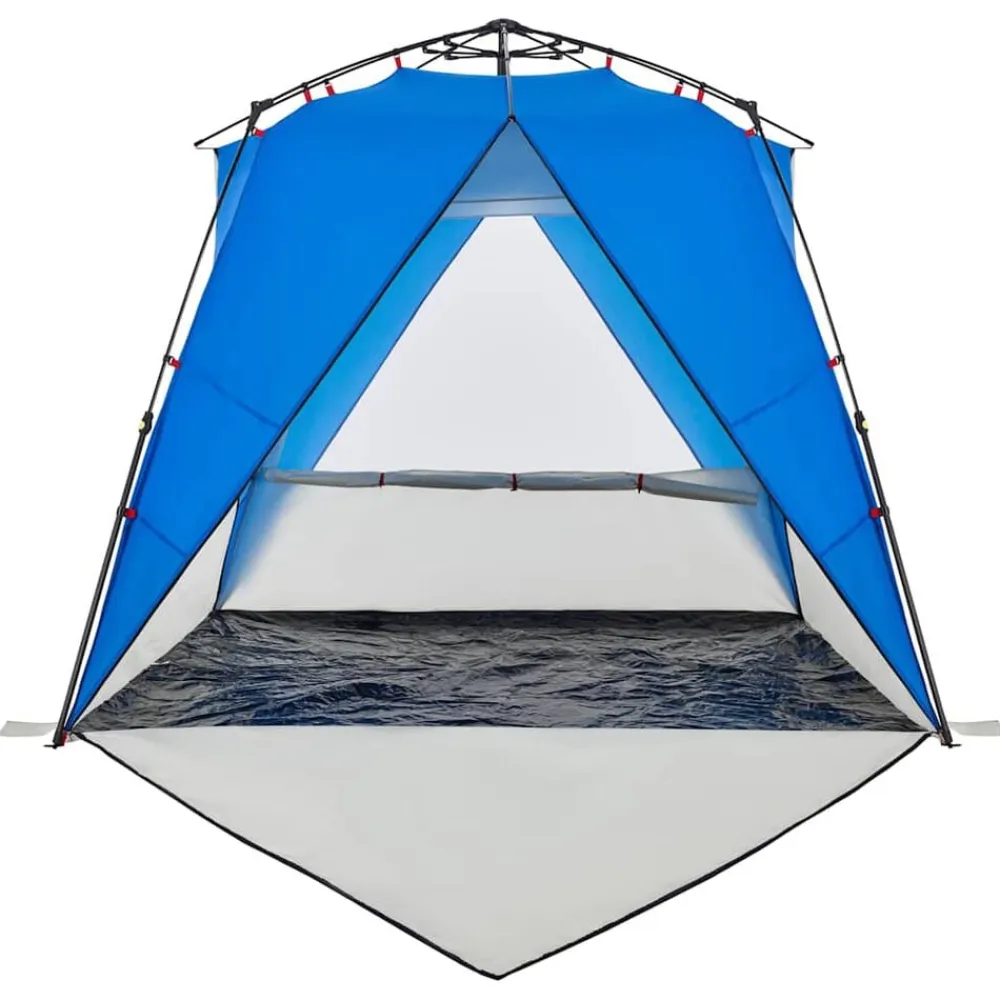 vidaXL Tienda de playa 4 personas impermeable apertura rápida azul Azul celeste Clearance