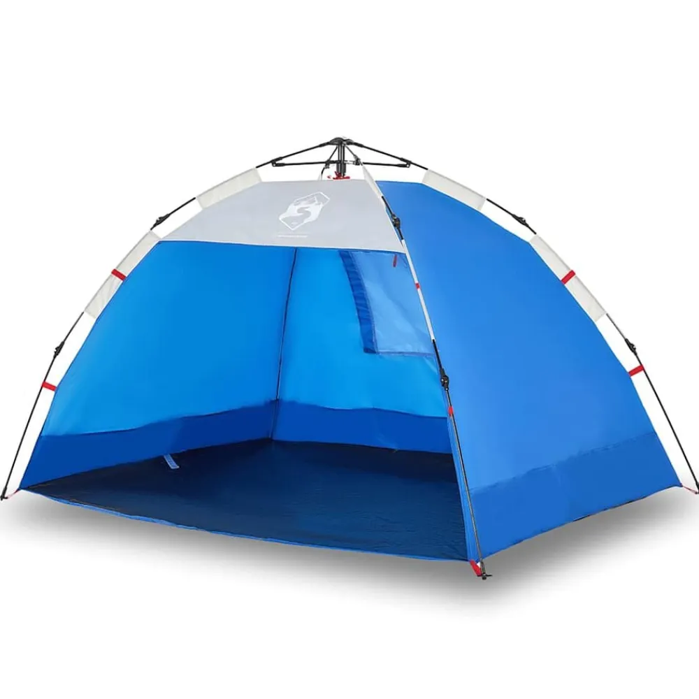 vidaXL Tienda de playa 2 personas impermeable apertura rápida azul Azul celeste Discount