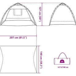 vidaXL Tienda de playa 2 personas impermeable apertura rápida azul Azul celeste Discount