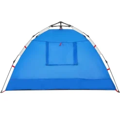 vidaXL Tienda de playa 2 personas impermeable apertura rápida azul Azul celeste Discount