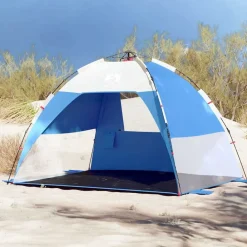 vidaXL Actividades Al Aire Libre-Tienda de playa 2 personas impermeable apertura rápida azul