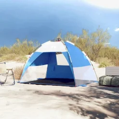 vidaXL Actividades Al Aire Libre-Tienda de playa 2 personas impermeable apertura rápida azul