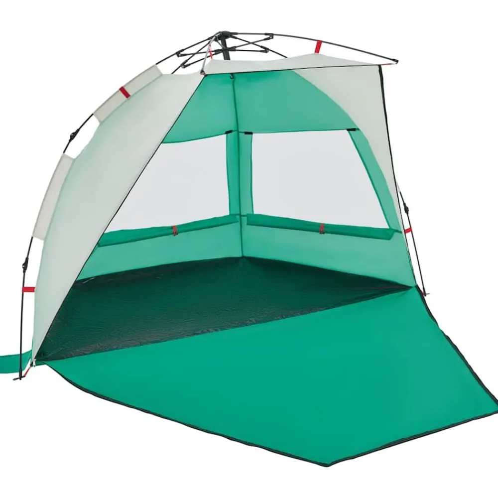 vidaXL Tienda de playa 2 personas impermeable apertura rápida verde Verde mar Online