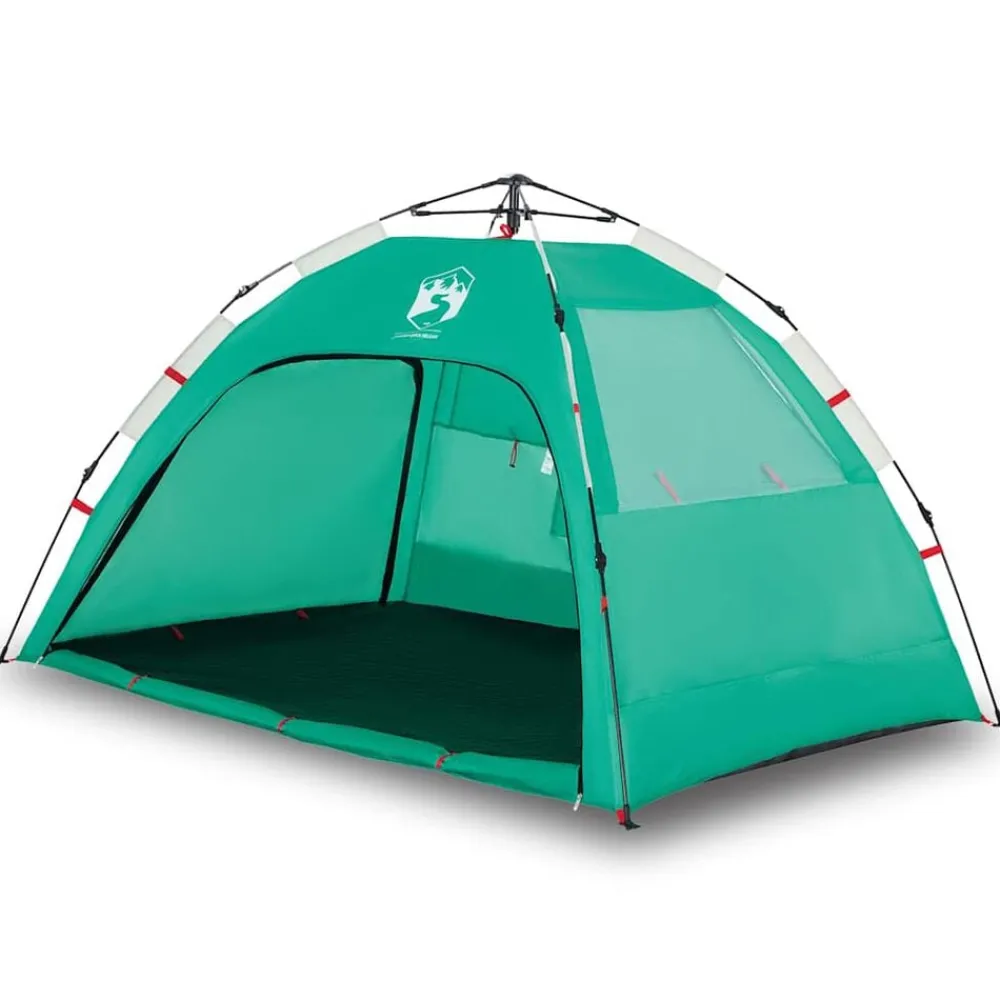 vidaXL Tienda de playa 2 personas impermeable apertura rápida Verde New