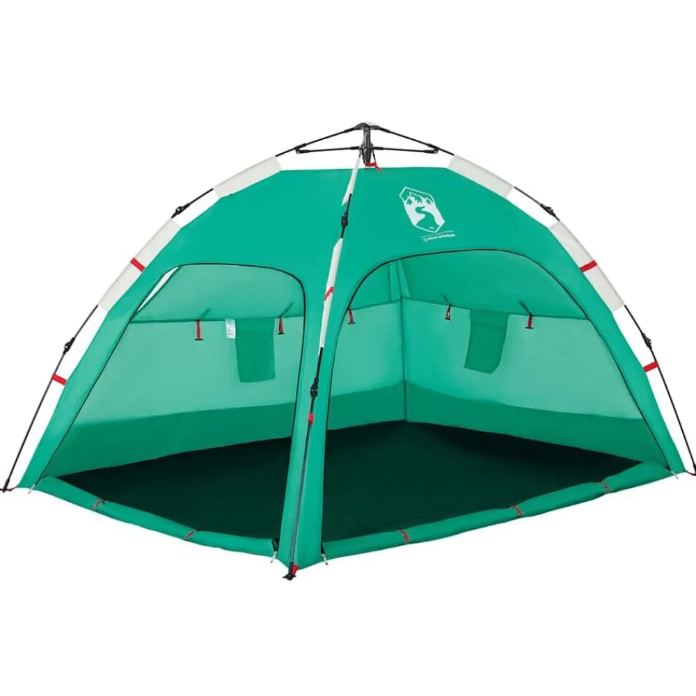 vidaXL Tienda de playa 2 personas impermeable apertura rápida Verde New