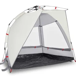 vidaXL Tienda de playa 2 personas impermeable apertura rápida Gris