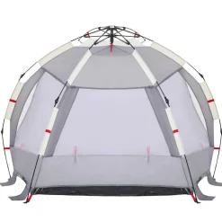 vidaXL Tienda de playa 2 personas impermeable apertura rápida Gris