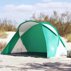 vidaXL Actividades Al Aire Libre-Tienda de playa 2 personas impermeable apertura rápida verde