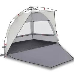 vidaXL Tienda de playa 2 personas impermeable apertura rápida Gris Clearance