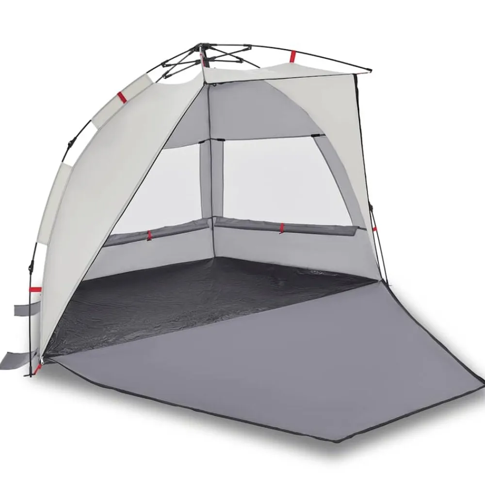 vidaXL Tienda de playa 2 personas impermeable apertura rápida Gris Clearance