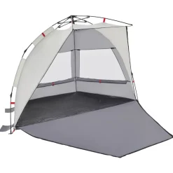 vidaXL Tienda de playa 2 personas impermeable apertura rápida Gris Clearance