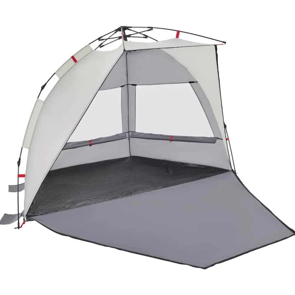 vidaXL Tienda de playa 2 personas impermeable apertura rápida Gris Clearance