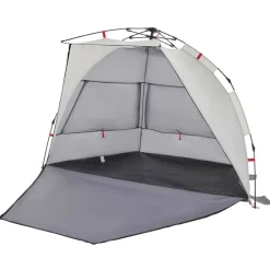 vidaXL Tienda de playa 2 personas impermeable apertura rápida Gris Clearance