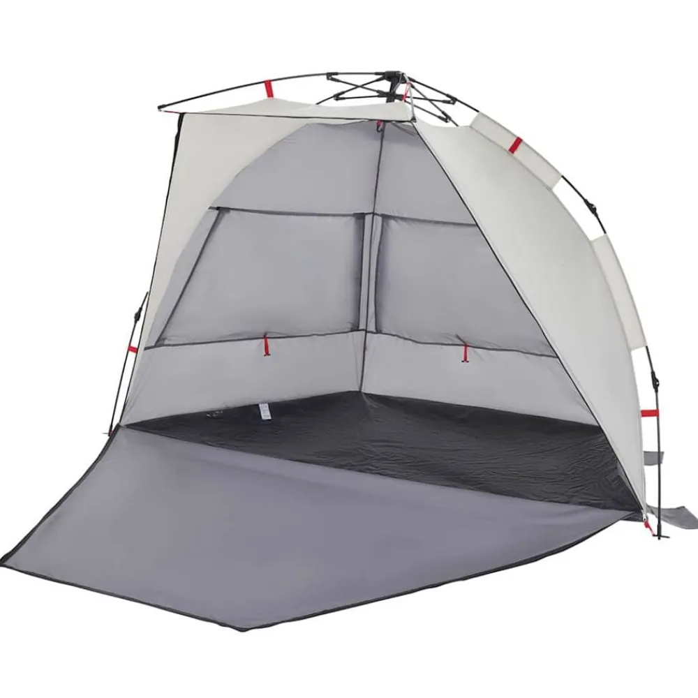 vidaXL Tienda de playa 2 personas impermeable apertura rápida Gris Clearance