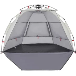 vidaXL Tienda de playa 2 personas impermeable apertura rápida Gris Clearance