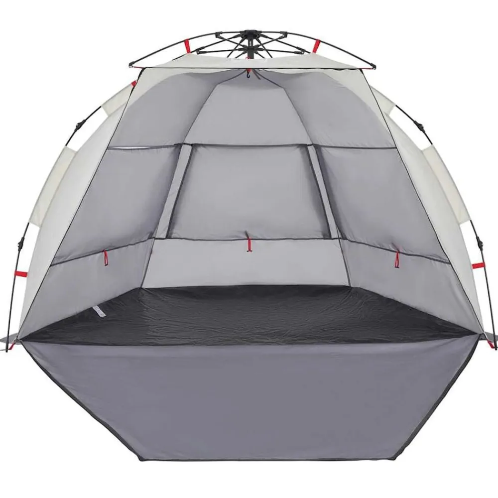 vidaXL Tienda de playa 2 personas impermeable apertura rápida Gris Clearance