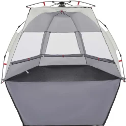 vidaXL Tienda de playa 2 personas impermeable apertura rápida Gris Clearance