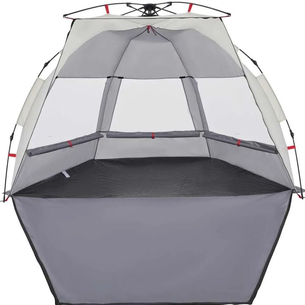 vidaXL Tienda de playa 2 personas impermeable apertura rápida Gris Clearance
