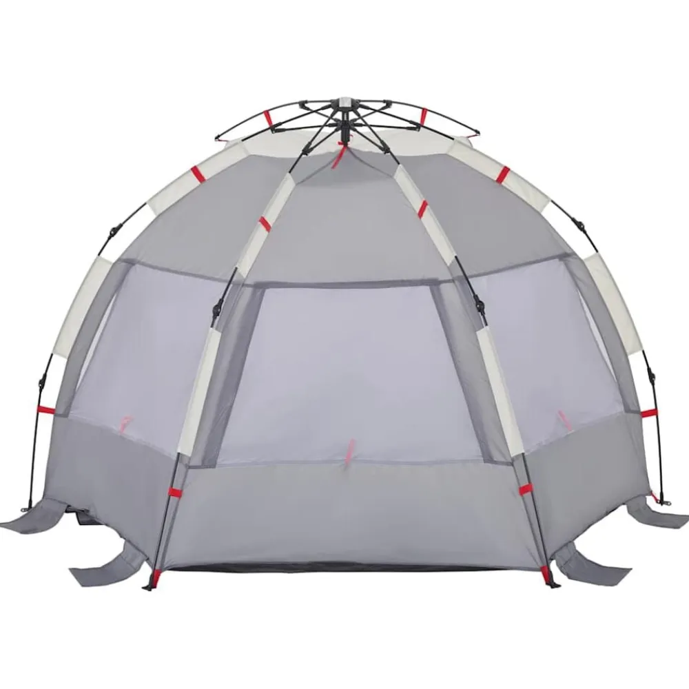 vidaXL Tienda de playa 2 personas impermeable apertura rápida Gris Clearance