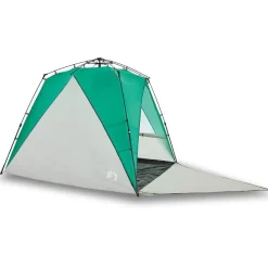 vidaXL Tienda de playa 4 personas impermeable apertura rápida verde Verde mar Online