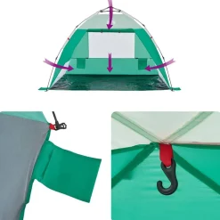vidaXL Tienda de playa 2 personas impermeable apertura rápida verde Verde mar Hot