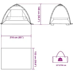 vidaXL Tienda de playa 2 personas impermeable apertura rápida verde Verde mar Hot