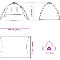 vidaXL Actividades Al Aire Libre-Tienda de playa 2 personas impermeable apertura rápida