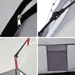vidaXL Tienda de playa 3 personas impermeable apertura rápida Gris Outlet