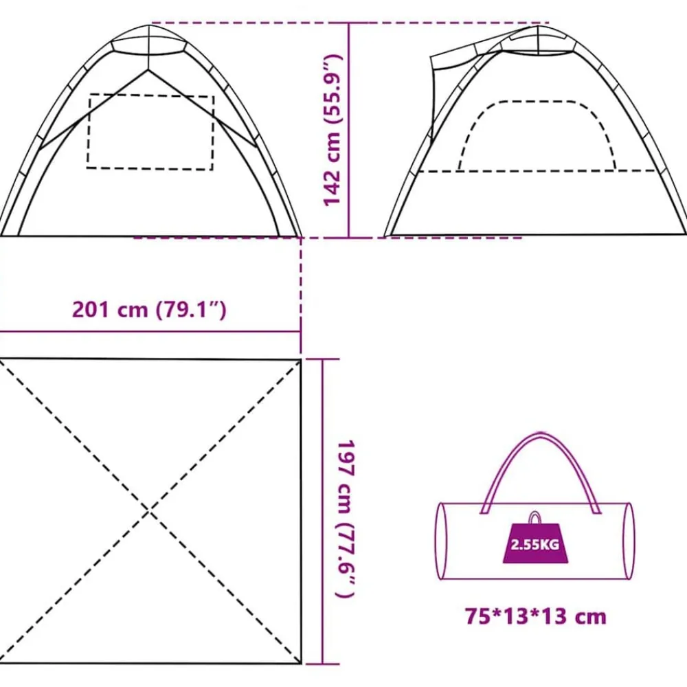 vidaXL Tienda de playa 3 personas impermeable apertura rápida Gris Outlet