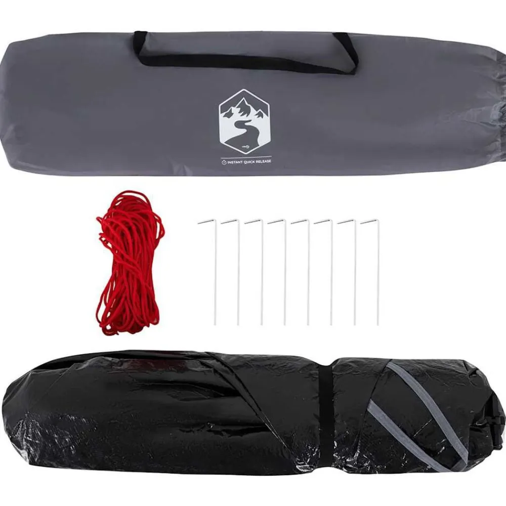 vidaXL Tienda de playa 3 personas impermeable apertura rápida Gris Outlet