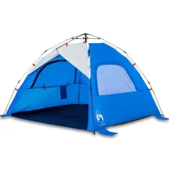 vidaXL Tienda de playa 3 personas impermeable apertura rápida azul Azul celeste Sale