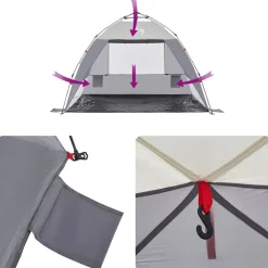 vidaXL Actividades Al Aire Libre-Tienda de playa 2 personas impermeable apertura rápida