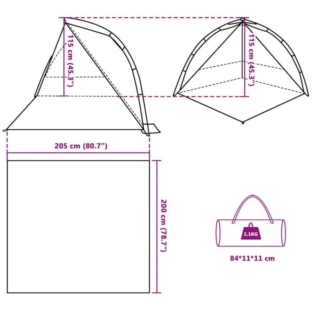 vidaXL Tienda de playa impermeable apertura rápida Azul celeste Best