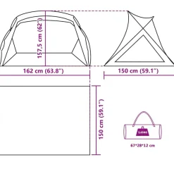 vidaXL Actividades Al Aire Libre-Tienda de playa para 2 personas impermeable verde agua